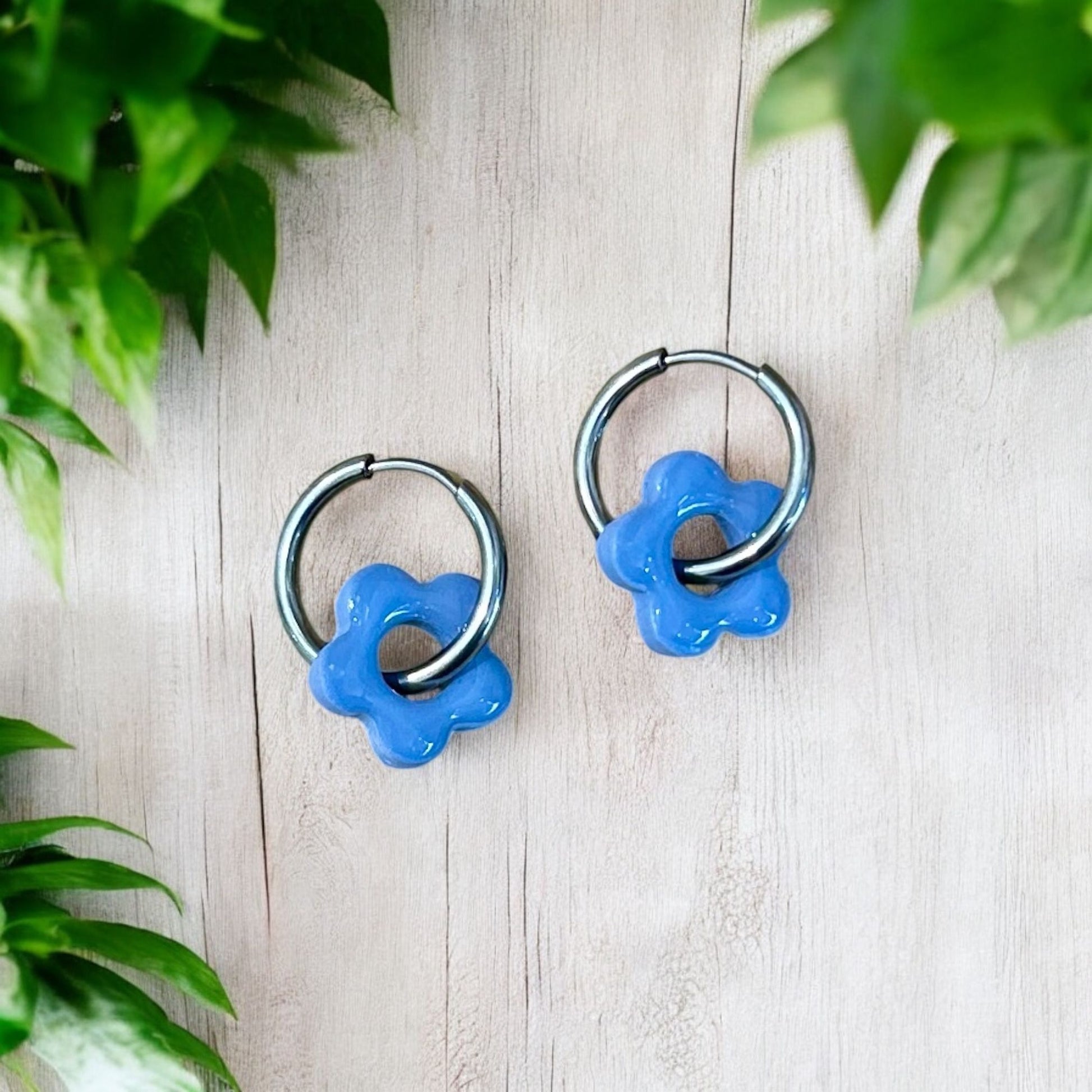 Pastel Flower Huggie Hoop Earrings - Sienna Sews