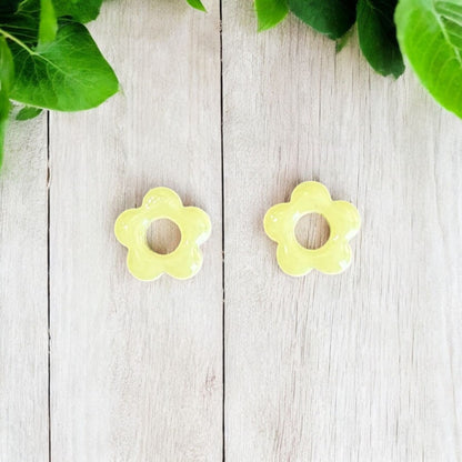 Pastel Flower Huggie Hoop Earrings - Sienna Sews