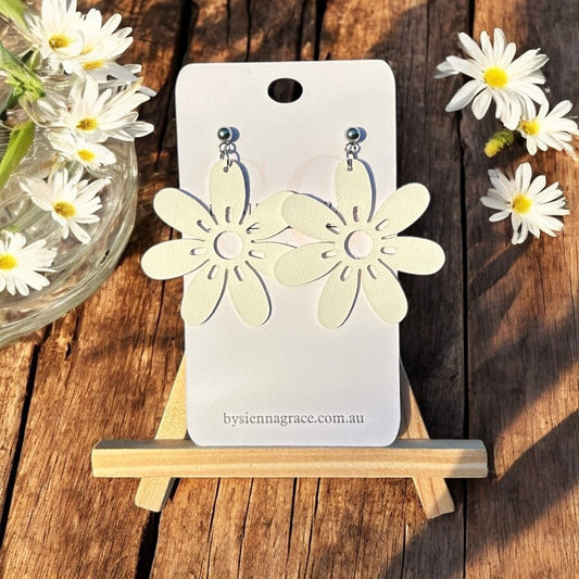 White Daisy Earrings