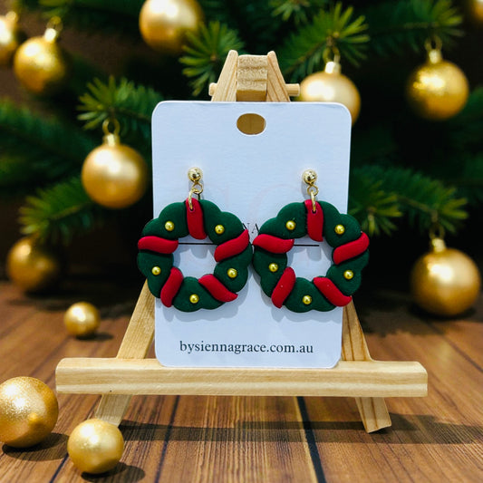 Christmas Wreath Earrings - Sienna Sews