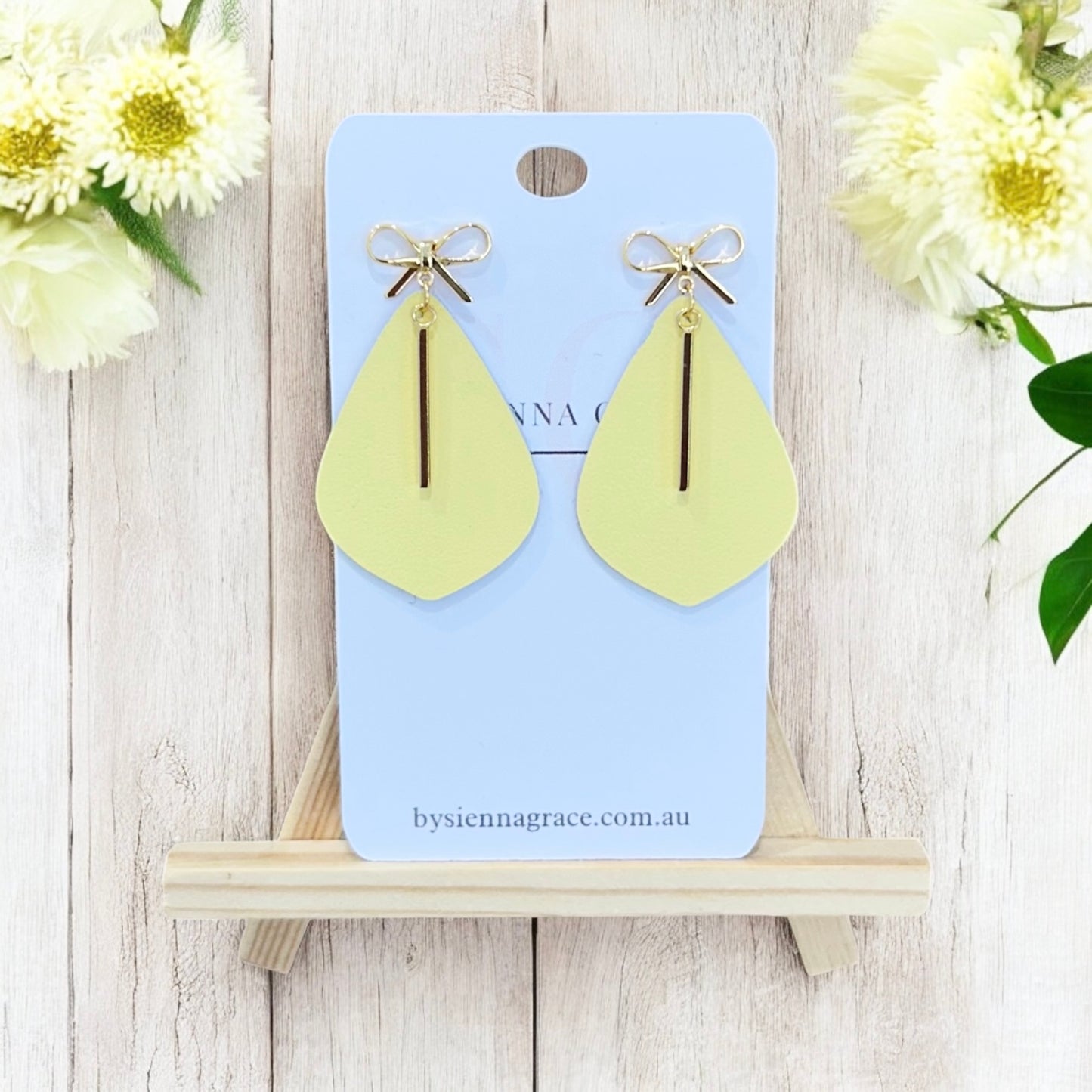 Pastel Bow Tear Drop Earrings - Sienna Sews