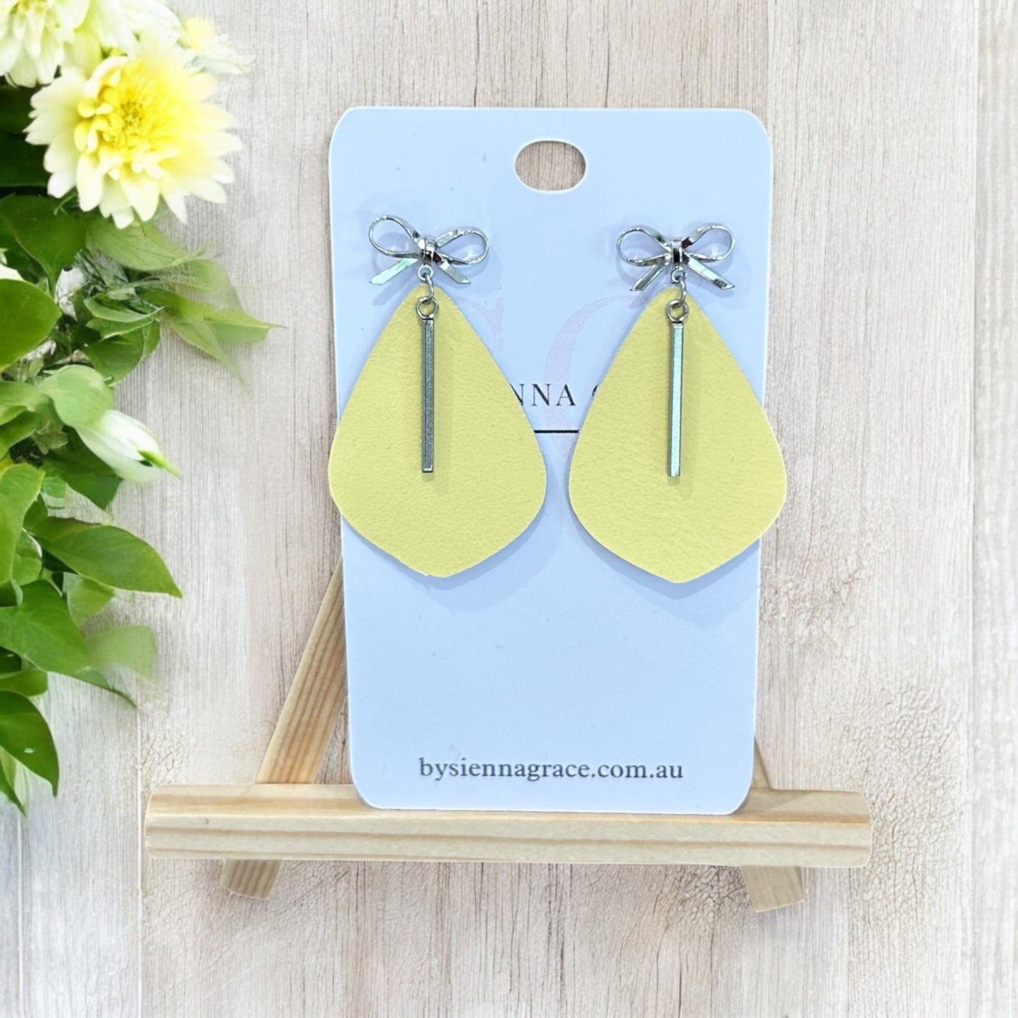 Pastel Bow Tear Drop Earrings - Sienna Sews