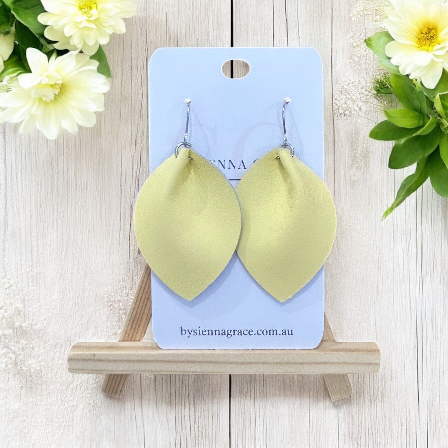 Pastel Pinch Leaf Earrings - Sienna Sews
